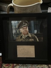 Arthur Lowe Dads Army Framed  Photo And Hand Signed Paper .rare