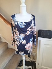 Saloos Womens Multicolour Floral Top Blouse Size UK 22