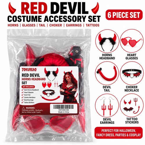Red devil costume - devil, accessories
