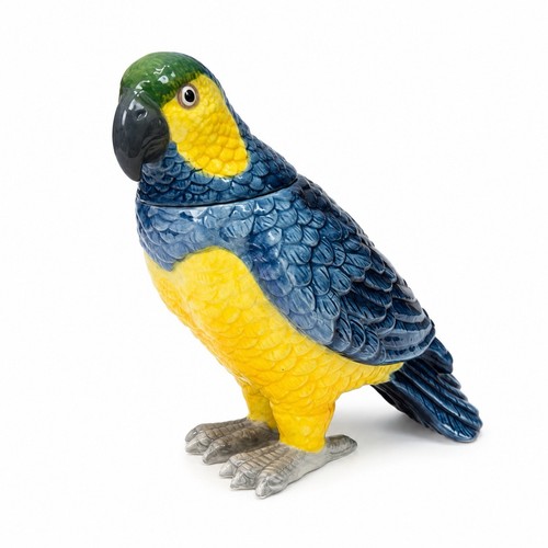 Yellow blue ceramic - ceramic, parrot