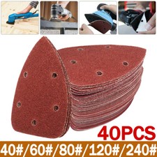 40pcs Sanding Sheets Hook and Loop Mouse Sanding Pads Sander Paper Triangle Disc