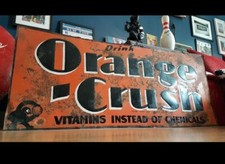 original orange crush 1920s single side sign