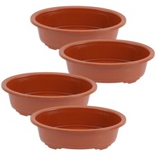  4 Pcs Shallow Plant Pot Bonsai Training Pots Plastic Flower Planting Basins