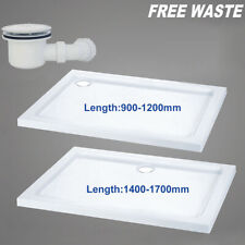 Rectangle Shower Enclosure Tray Slimline 40mm High Stone Resin With Free Waste