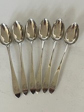 SET OF 6 STERLING SILVER TEA SPOONS 5.5" (GLASGOW 1819-1825)  75 GM