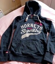 superdry ladies / teens /girls size 6 blue hoody warm good condition