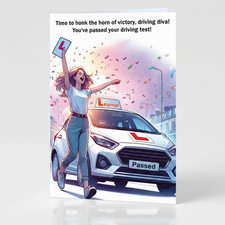 Congratulations on Passing Your Driving Test Greeting Card! - Female Version