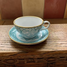 Spode Miniature China Tea Cup and Saucer - "Turquoise Primrose"