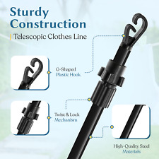 Extendable Prop Line Heavy Duty Clothe Washing Pole Outdoor Support Dryover 2.6m
