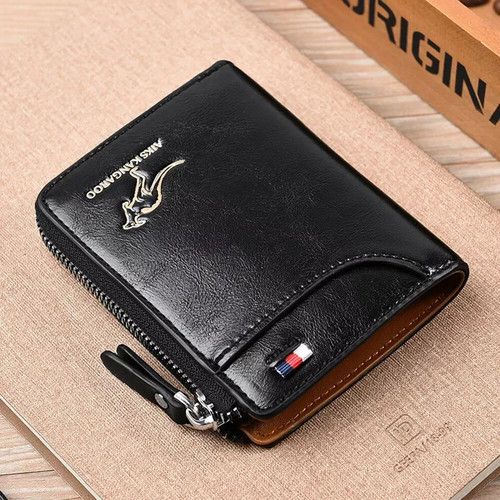 Designer mens leather wallet - leather,