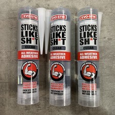 3x Evo-Stik Sticks Like Sh*t All Weather Polymer Adhesive Sealant CLEAR 290ml