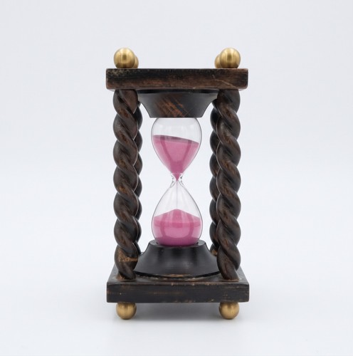 Vintage wood glass hourglass - wood,