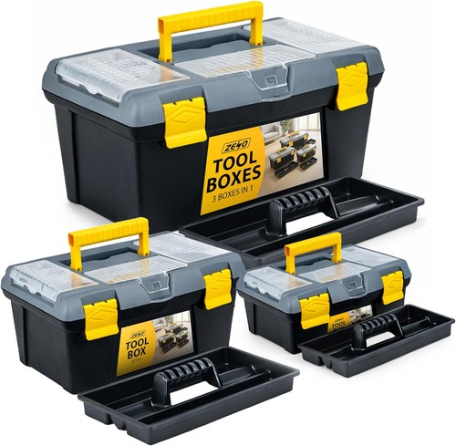 Piece plastic tool box - 3, chest