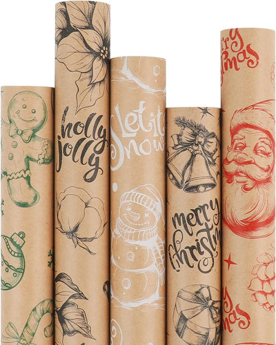 Christmas wrapping paper set - christmas,
