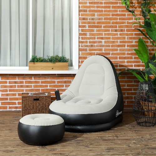 Grey inflatable tub chair and - tub,
