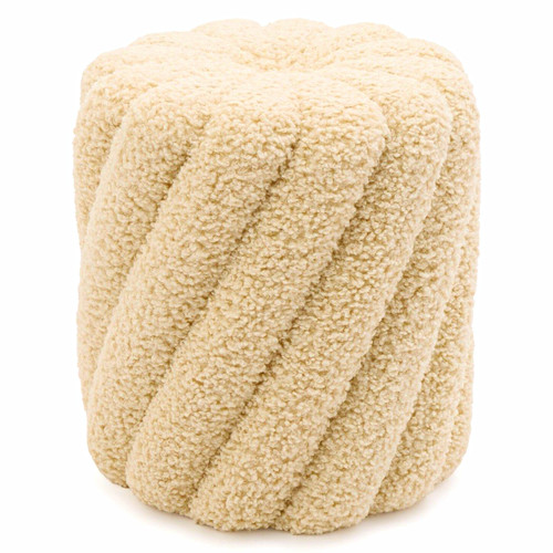 Cream round pouf - cream,