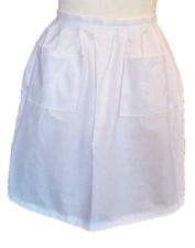  LADIES  WHITE WAIST APRON TWO POCKETS  VICTORIAN TUDOR EDWARDIAN POOR  MAID 
