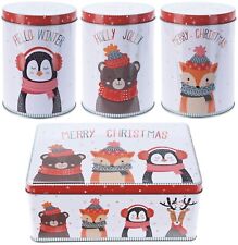 Set of 4 Christmas Storage Tin