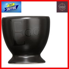 Modern black ceramic egg cups - black,