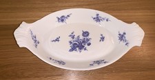 Apilco, France White & Blue Floral Porcelain Gratin Serving Dish 28cm x 15.5cm