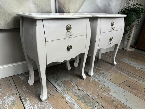 Pair shabby chic bedside - pair,