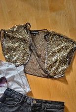 Warehouse Gold Sequin Shrug