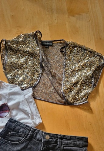 Warehouse gold sequin shrug - sequin,
