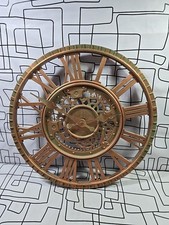 Copper Plate Effect Wall Clock indoor outdoor quartz movement christmas gold