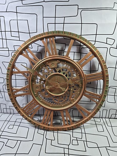 Copper plate effect - plate, clock