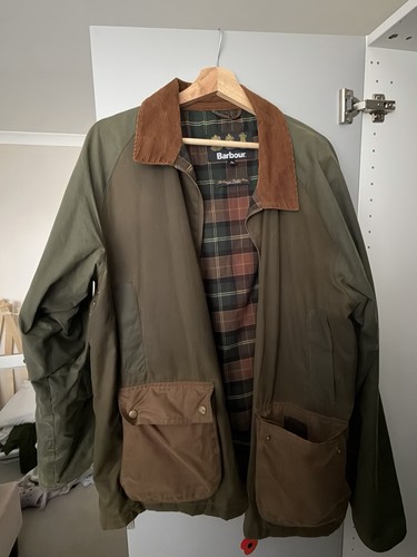 Barbour patch wax jacket - jacket, xl