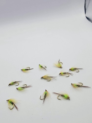 Chartreuse soft hackle wet fly - chartreuse,