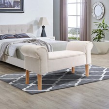 Chenille Chaise Lounge Stool Sofa Window Hallway Seat Bench Large Bed End Chair