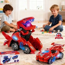 Automatic Transformer Robot Dinosaur Race Cars Toys Action Figure Kids Gifts uk