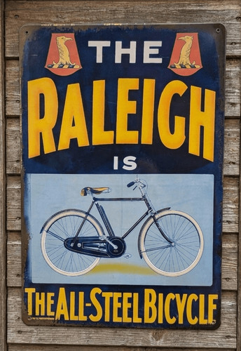 Raleigh bike metal sign - bike, –
