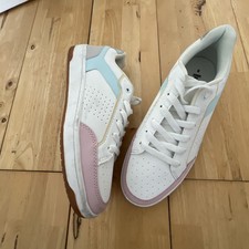 TU Ladies Trainers Size 6, White With Pink And Blue Trim