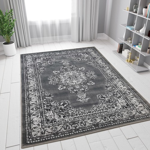 Grey traditional rug large - traditional,