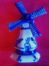 Blue and White  Hand Painted Working Windmill in Perfect Condition -UNMARKED
