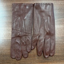 BROWN LEATHER OFFICER GLOVES -