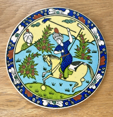 Antique hand painted tile - antique,