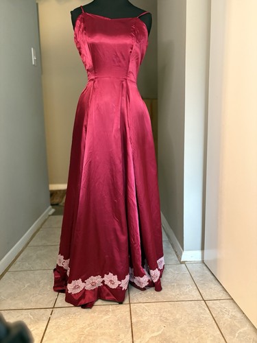 Vintage red satin bridesmaid - satin,
