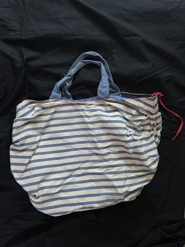 Beach bag cotton blue striped - beach,
