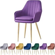 Set 1/2/4 Velvet Fabric Upholstered Armchair Dinning, Home Office Chair