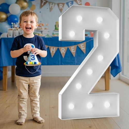 3ft marquee light number - light, up