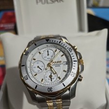 PULSAR  (SEIKO MADE) MENS CHRONOGRAPH STAINLESS STEEL, ALARM WATCH USED