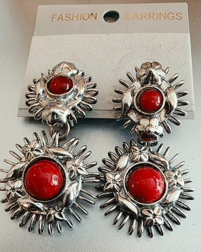 Boho southwestern silver red - boho,