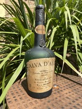 Vintage French Calvados Green Bottle  2L Wine cellar Bar Collectible