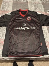 Macron Sheffield United FC 2010/11 Away Football T-Shirt Soccer Jersey Size L