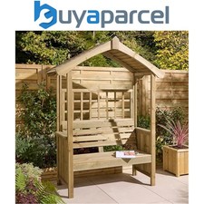 Rowlinson Sherwood Wooden Garden Arbour Bench Seat Trellis Timber 2 Seater
