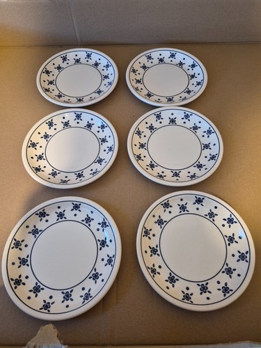 Side plate white - 6x, blue