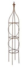 Metal Obelisk Climbing Plant Garden Rusted Support Natural Rust Flame 150cm 